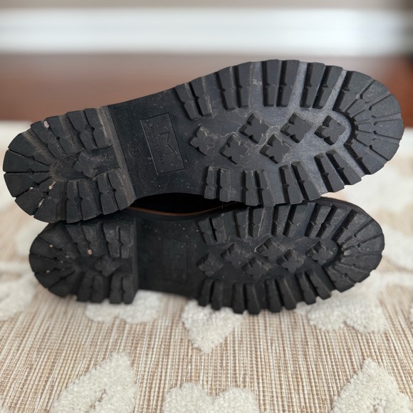 Marc Fisher LTD Izzie Shearling-Lined Leather Work Boots Black Size 9.5 - Picture 5 of 6